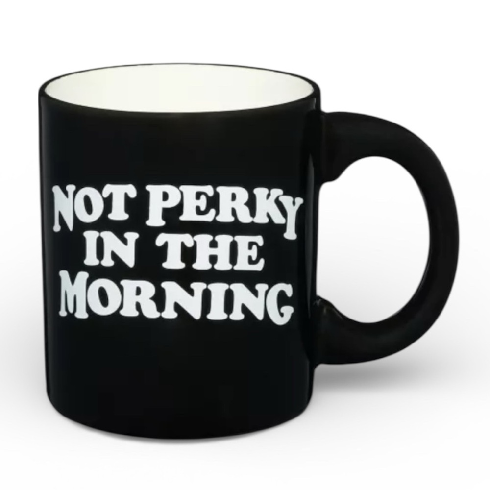 "Not Perky in the Morning" Boobs Funny Ceramic Mug - NWT